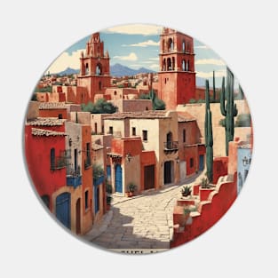 San Miguel de Allende Mexico Tourism Vintage Poster 2 Pin