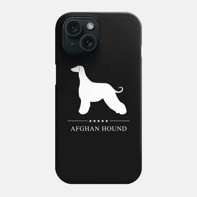 Afghan Hound Dog White Silhouette Phone Case by millersye