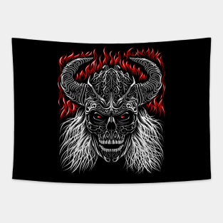 Viking skull tribal Tapestry