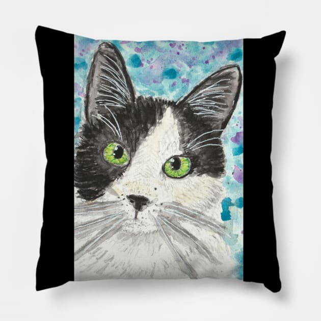 Cute cat face Pillow by SamsArtworks