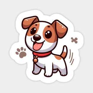 Cute Jack Russell Terrier happy Cartoon Magnet