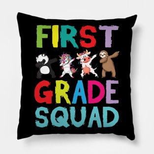 Animals Students Dabbing Back To School First Grade Squad Pillow