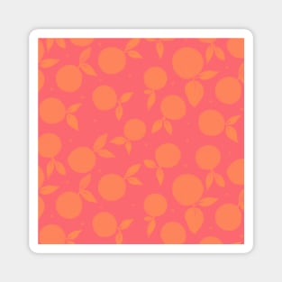 Tangerine pattern - coral and yellow Magnet