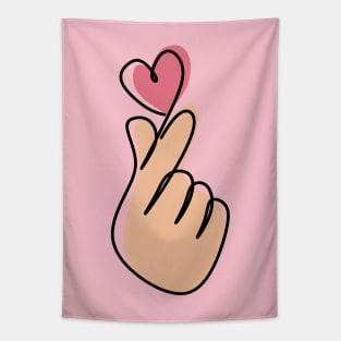 Kpop Finger Heart Tapestry