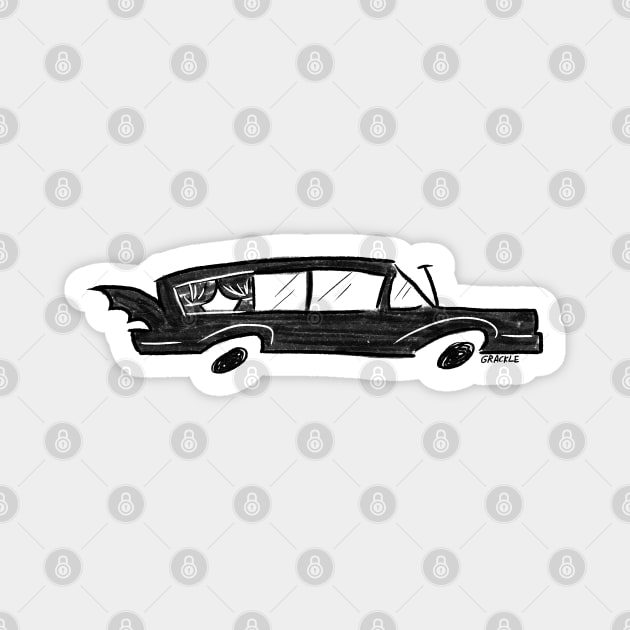 Retro Hearse Magnet by Jan Grackle