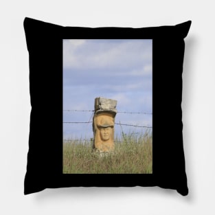 Stone Post Fence Carving on the Kansas Prairie Pillow