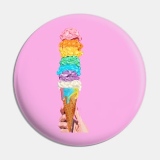 Ice cream lover - rainbow ice cream cone Pin