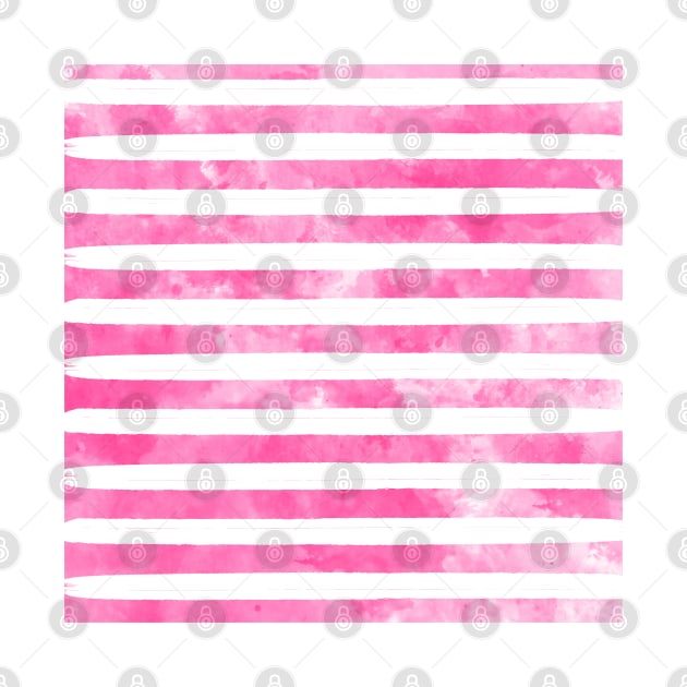 Pink Uneven Stripes Pattern Watercolor Abstract Cute  Girly Pretty Trendy Design by anijnas