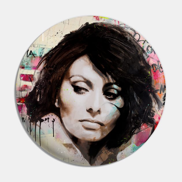 Sophia Loren pop art Pin by christian@heltsort.com