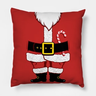 Mini Santa Claus Costume with Christmas Beard and Candy Cane T-Shirt Pillow