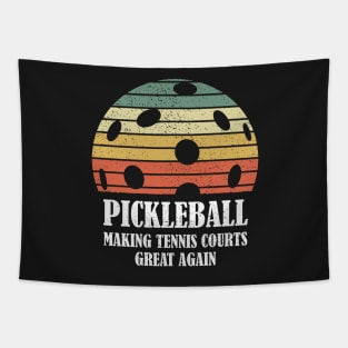 Pickleball Making Tennis Courts Great Again Funny Tapestry