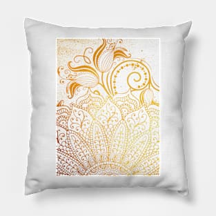 Mandala - Golden brush Pillow