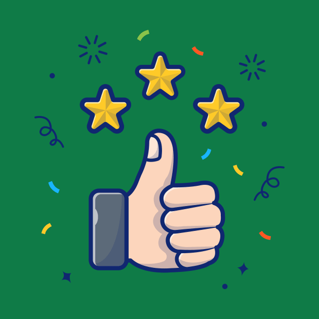 Thumbs Up Nail And Star With Confetti Cartoon by Catalyst Labs