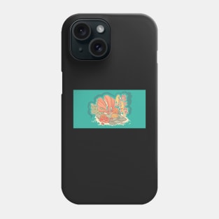 Peppy Yellow Seahorses in a Colorful Coral Reef Phone Case