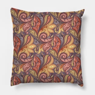 Floral Pattern in Paisley Garden Indian Style Pillow