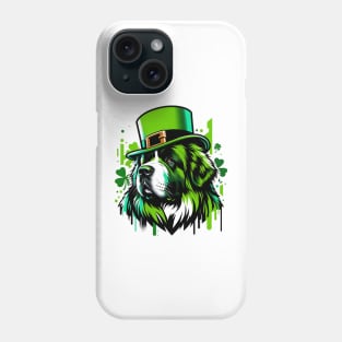 Newfoundland Dog Celebrates Saint Patrick's Day Phone Case