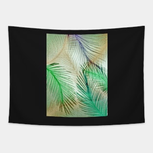 PASTEL FEATHERS TROPICAL PALM DESIGN BEACH POSTER ART PRINT Tapestry