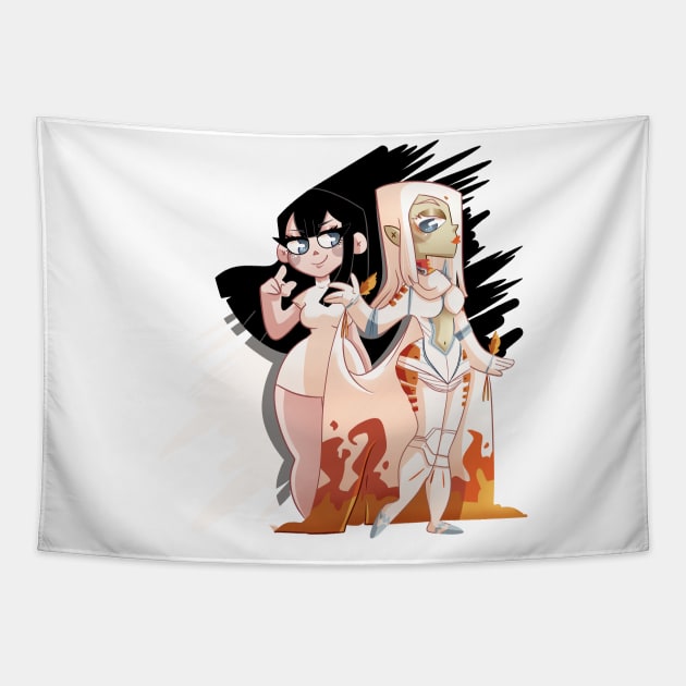 Sabera and Touko Tapestry by scribblekisses