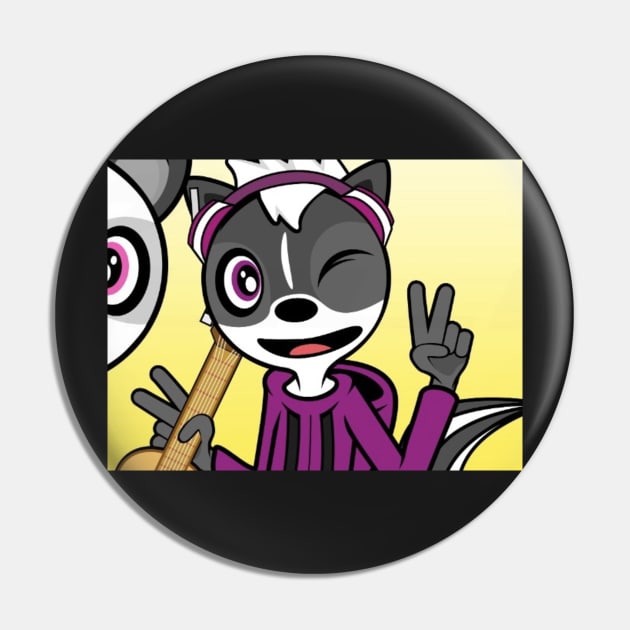 Melody the Guitarist Skunk Pin by MOULE