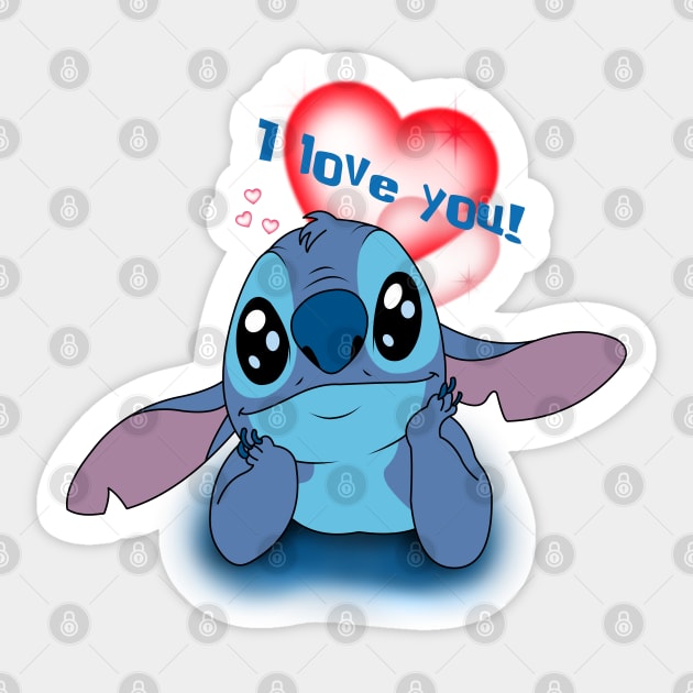 Stitch love  Sticker for Sale by Seven Store