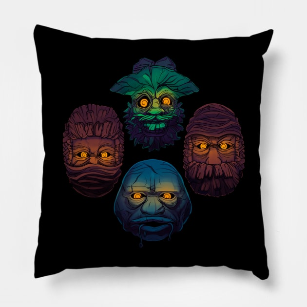 Cabin Masks Pillow by TheTeenosaur