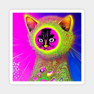 Psychedelic Cat- Mochi Magnet