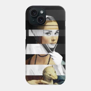 Lady with a Ermine by Leonardo da Vinci and Audrey Hepburn Phone Case