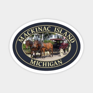 Horse and Carriage on Historic Mackinac Island, Michigan Magnet