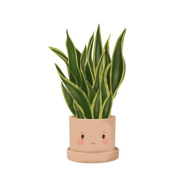 Cute Plant Illustration, Snake Plant by gusstvaraonica