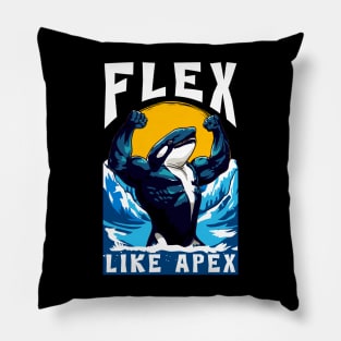 Gym Workout Fitness Orca Pun Men Women Funny Orce in a Gym Pillow