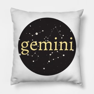 Gemini Zodiac Sign Star Circle Pillow