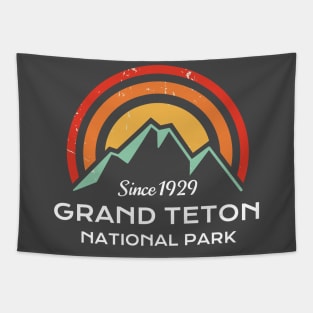 Grand Teton National Park Retro Tapestry