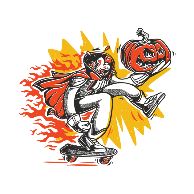 Discover Retro Skateboarding Headless Horseman - Headless Horseman - T-Shirt