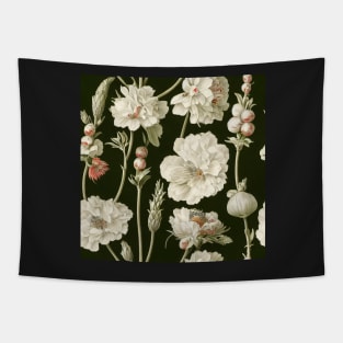 Vintage Pink and Green Floral Pattern Muted Tones Tapestry