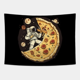 Astronaut with Pizza in Space Tapestry