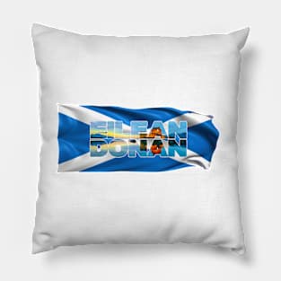 EILEAN DONAN - Castle Scotland with Flag Pillow