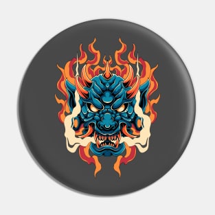 Japanese Demon Mask Pin