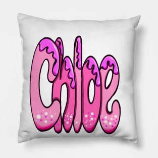 Chloe first name Graffiti style Pink Letters customised personalised custom gifts for girls Pillow