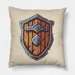 Primitive RPG wooden shield Pillow