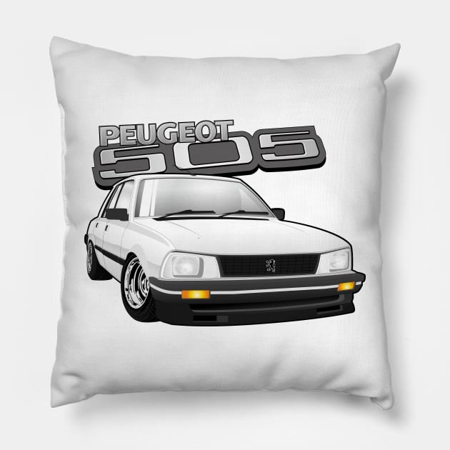 peugeot 505 Pillow by small alley co