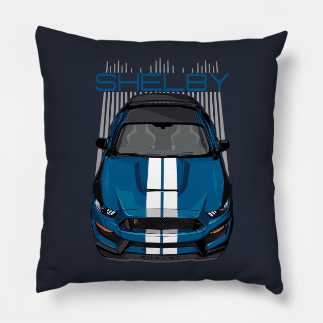 Shelby GT350 - Blue & White Pillow by V8social