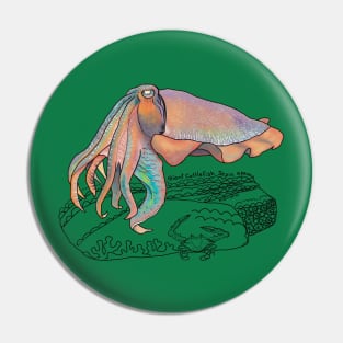 Giant Cuttlefish Doodle Pin