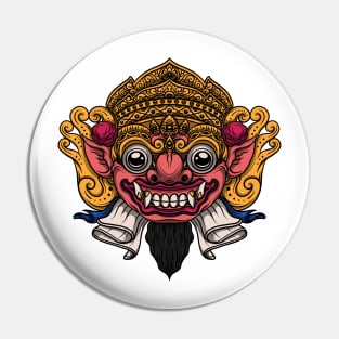 Balinese Barong Sketch with a Cute and Cool Baby Face Full of Color Pin