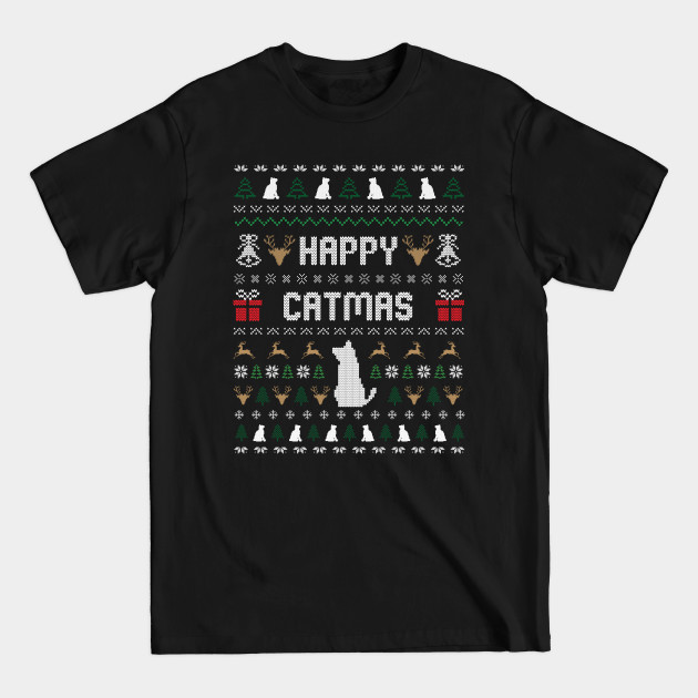 Discover HAPPY CATMAS Christmas Cute Cat Lover Ugly Sweater - Christmas Cat - T-Shirt