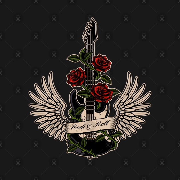 Guitar, Roses, Angels Wings and Rock'N'Roll - Guitar Roses Angels Wings ...