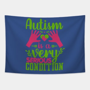 Autism Is A Very Serious Condition Puzzle Piece Promoting Love and Understanding Tapestry