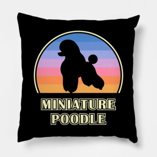 Miniature Poodle Vintage Sunset Dog Pillow