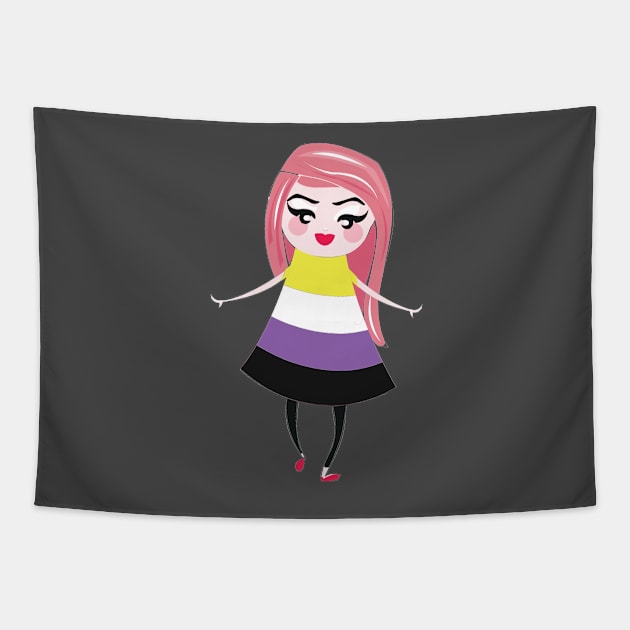 Nonbinary pride flag Tapestry by snowshade