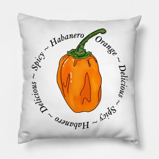 Habanero Orange Chili Pepper Pillow