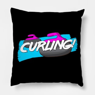 Curling (with an exclamation mark!) Pillow